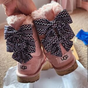 UGG Pink Kids Boots with Bow